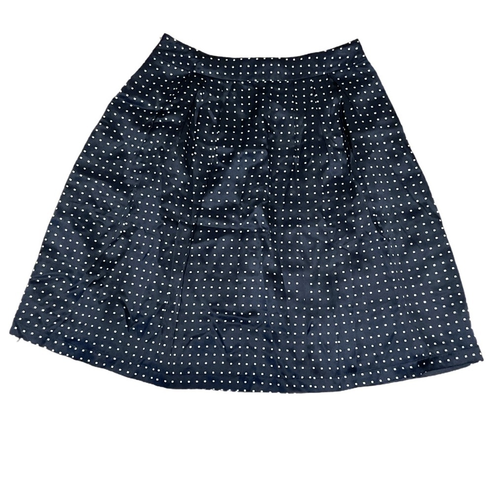 Pendleton navy White A-Line Skirt silk polka dot